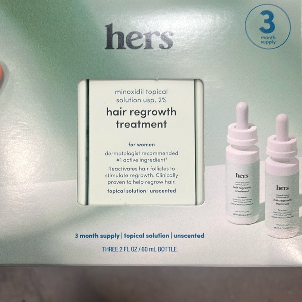 Hers Minoxidil Topical Solution - Hair Regrowth Treatment for Thinning Hair